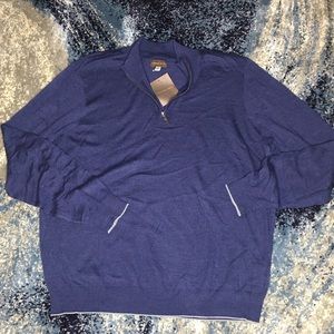 Thomas Dean Quarter Zip Wool Blend Sweater size mens XXL